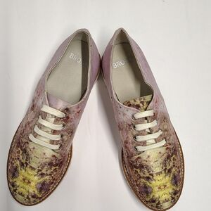 Bronx RARE Neon Trees Satin Oxford Laced-up Flats Women's 9